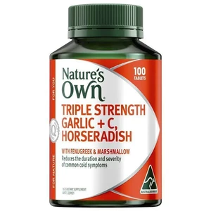 (PRE ORDER) Nature's Own Triple Strength Garlic C Horseradish 100 Tablets shelf life 2yrs